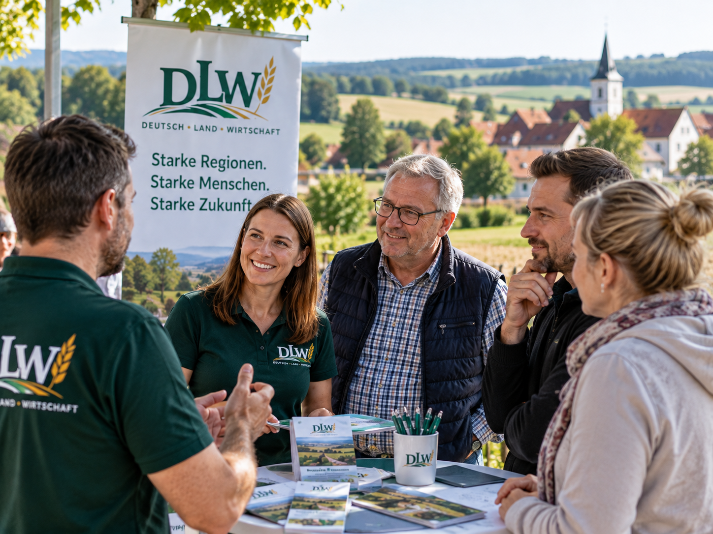 Engagierte Menschen kommen vor Ort miteinander ins Gespräch